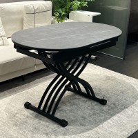 Oval Transformer Table N-6, Gray, with Ceramic Top