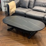 Oval Transformer Table N-6, Black, with Ceramic Top