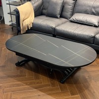 Oval Transformer Table N-6, Black, with Ceramic Top