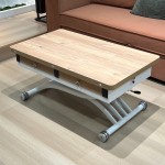Transformer Table N-9, Oak, with wooden tabletop and drawers