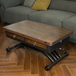 Transformer Table N-9, Brown, with wooden tabletop and drawers