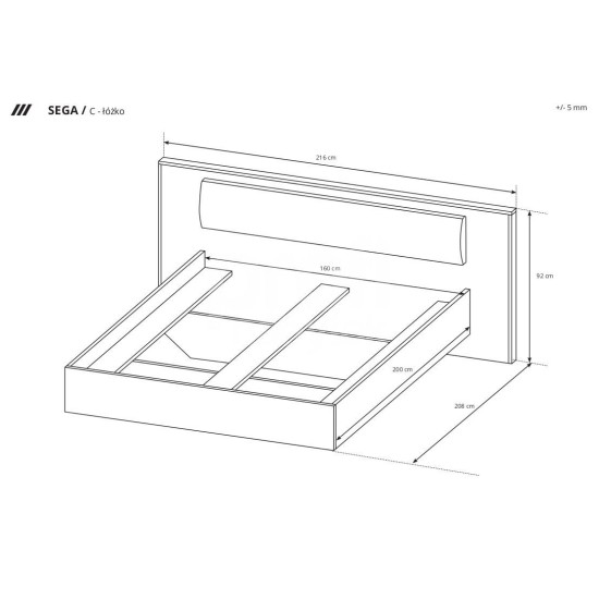 מיטה זוגית עם שידות לילה - SEGA. ריהוט, חדרי שינה, ריהוט מודולרי, מיטות, מיטות עץ, חדר שינה SEGA.