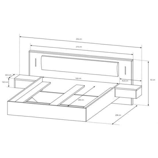 מיטה זוגית עם שידות לילה - SEGA. ריהוט, חדרי שינה, ריהוט מודולרי, מיטות, מיטות עץ, חדר שינה SEGA.