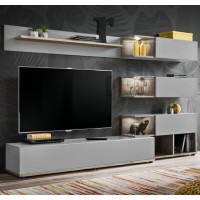 SILK Grey/Wellington - Living Room Wall Unit