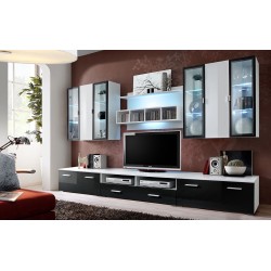 QUADRO White/Black Wall Unit Set  QUADRO White/Black Wall Unit Set